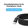 USB-C Ladekabel 1m Schwarz – Gesleevtes USB-C auf USB-C 20W Produktbild-Vorschau 3