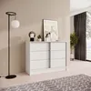 Kommode 100 cm Weiß/Weiß mit 2 Schiebetüren 
Maße:
•	Breite: 101 cm
•	Höhe: 85 cm
•	Tiefe: 43,5 cm
 Náhled obrázku produktu