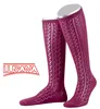 Lusana Trachtenkniestrumpf mit Ajourmuster in rosa