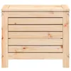 A front view of a wooden storage bench. Produktbild-Vorschau