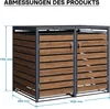 Box na odpadky Wiltec pro dva koše ve vzhledu dřeva, Náhled obrázku produktu 2