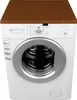 A front view of a white washing machine with a brown cover on top. Anteprima dell’immagine prodotto