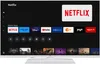 A smart TV screen displaying various apps and content. Produktbild-Vorschau