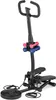 A black multi-functional stepper machine with handlebars, pedals, resistance bands, and a twister base, along with a set of pink and blue dumbbells. The product is shown in a studio setting against a white background. Náhľad obrázku produktu