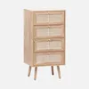 sweeek - Hochkommode mit Holzdekor, Rattan-Geflecht und 4 Produktbild-Vorschau 1