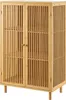 A wooden cabinet with slatted doors and shelves. Podgląd zdjęcia produktu