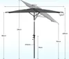 Sekey Sonnenschirm Balkon Rechteckig 200×125 cmGartenschirm Produktbild-Vorschau 7