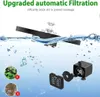 A solar-powered fountain pump with its components and a demonstration of its filtration capabilities. Produktbild-Vorschau