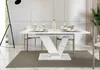 Table à manger extensible PETRONEL - marbre blanc / blanc Voir les images du produit 3