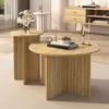 Merax table basse set de 2, plateau de table rond , 76x50 Voir les images du produit 4