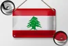 Blechschild Flagge Libanon 18x12cm Flag of Lebanon Vintage Produktbild-Vorschau 2