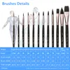 12 Stue ck Professionelle Pinsel Nylon Haar Zarte Holzgriff Produktbild-Vorschau 14