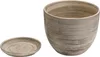 Keramický kvetináč okrúhly s podšálkou tmavosivý 19 cm Náhľad obrázku produktu 4