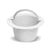 A white plastic skimmer basket with a handle, shown against a white background. Produktbild-Vorschau