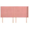vidaXL Kopfteil mit Ohren Rosa 203x16x118/128 cm Samt Produktbild-Vorschau 3
