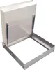 A stainless steel access cover with gas springs, shown open. Produktbild-Vorschau