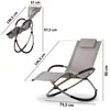 A diagram showing a folded and unfolded lounge chair with dimensions indicated. Produktbild-Vorschau