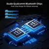 Abstract representation of two Bluetooth chips with glowing blue circuitry. Produktbild-Vorschau