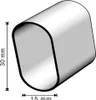 Kleiderstange Schwarz Garderobenstange oval 30x15mm Produktbild-Vorschau 2