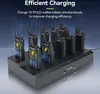 A multi-unit charging station with multiple walkie-talkies plugged in. Voir les images du produit