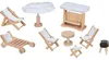 Goki Puppenhaus Gartenmöbel Holz Set 9-teilig mit Grill Produktbild-Vorschau 3