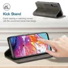 Galaxy A70s Brieftasche Hülle, Retro Kunstledertasche Stand Produktbild-Vorschau 3