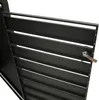 Close-up view of a dark gray louvered gate or door panel, showing the latch mechanism. Produktbild-Vorschau