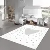 Tappeto per bambini cuore a pois morbido in crema, grigio Anteprima dell’immagine prodotto 1
