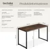 Product information and dimensions for a desk. Náhled obrázku produktu
