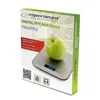 The image shows the packaging of a digital kitchen scale, with the scale and an apple on it visible. Náhled obrázku produktu