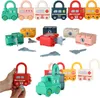Educational Puzzle Spielzeugautos mit Vorhängeschloss Wagen Produktbild-Vorschau 1