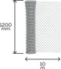 A roll of chain-link fence with dimensions indicated. Anteprima dell’immagine prodotto