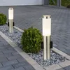 3er Set Stehleuchten, Edelstahl, silber, Steckdosen Produktbild-Vorschau 11