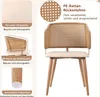 A chair with text overlays highlighting its features. Produktbild-Vorschau