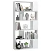 vidaXL Bücherregal/Raumteiler Hochglanz-Weiß 80x24x159 cm - Produktbild-Vorschau 4