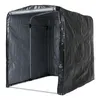 An empty, dark gray, portable storage shed with a metal frame. Podgląd zdjęcia produktu