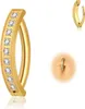 14G Titan navelpiercing, clicker model, zwart, met Productafbeelding-voorbeeld 1