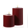 LED Stumpenkerze MIA - Echtwachs - realistische 3D Flamme - H: 15cm - D: 10cm - bordeauxrot Produktbild-Vorschau