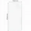 A diagram showing the dimensions of a screen protector. Produktbild-Vorschau