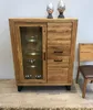 Vitrine Tina Highboard in Wildeiche geölt Teilmassiv Breite Produktbild-Vorschau 1