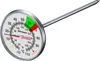 A stainless steel thermometer with a round dial and a pointed probe, isolated on a white background. Náhľad obrázku produktu