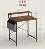 Computertisch Schreibtisch 80 x 55 x 76 - 90,5 cm Rustikal Produktbild-Vorschau 8
