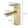A gold-colored faucet with dimensions indicated by text overlays. Náhľad obrázku produktu