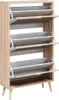 Finori Schuhschrank Bali 49A Sonoma-Eiche und Raffia-Druck Produktbild-Vorschau 3