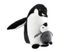 A plush toy of a mother penguin with a baby penguin in its pouch, isolated on a white background. Podgląd zdjęcia produktu