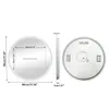 Diagrams showing the dimensions and features of a round LED mirror. Anteprima dell’immagine prodotto