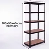IvoQ Regál černý - Kovový úložný regál - Skladový regál - Náhled obrázku produktu 2
