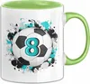 8. Geburtstag Geschenk Tasse Becher Jungs Fußball Produktbild-Vorschau 1