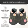 YALION Krabbelschuh Leder grau Blume Motiv Lauflernschuhe Produktbild-Vorschau 6