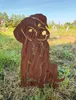 Gartenfigur Hund sitzend groß 55x39cm Gartenstecker Produktbild-Vorschau 1